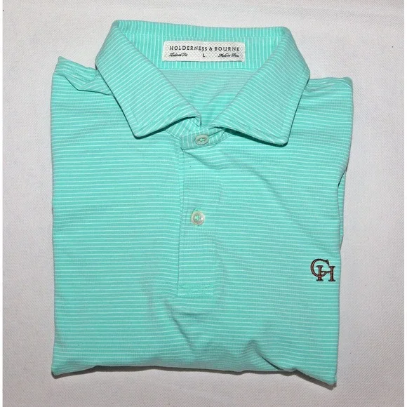 Holderness & Bourne Tailored Fit The Nagle Mens Polo Cabo White Shirt Size Large